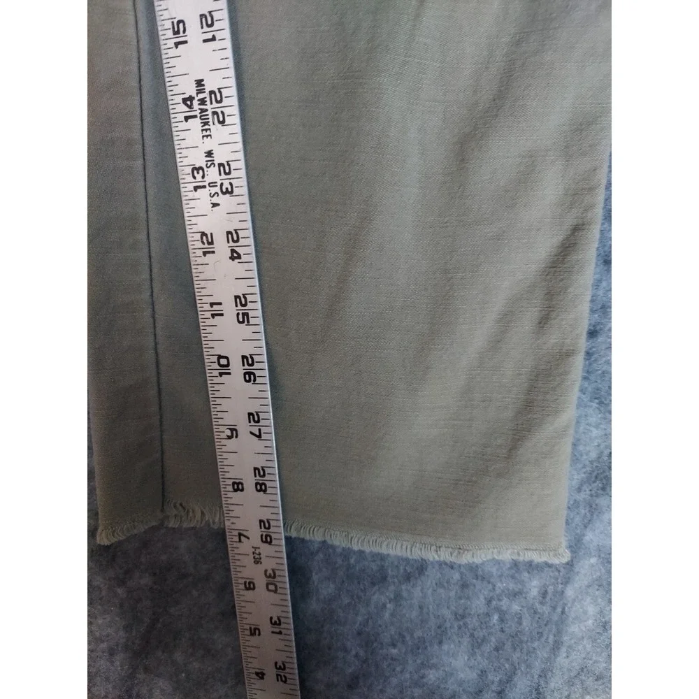 Rag And Bone Pants Women 24 Green Olive Military Raw Hem Soft Cotton Flared Boho